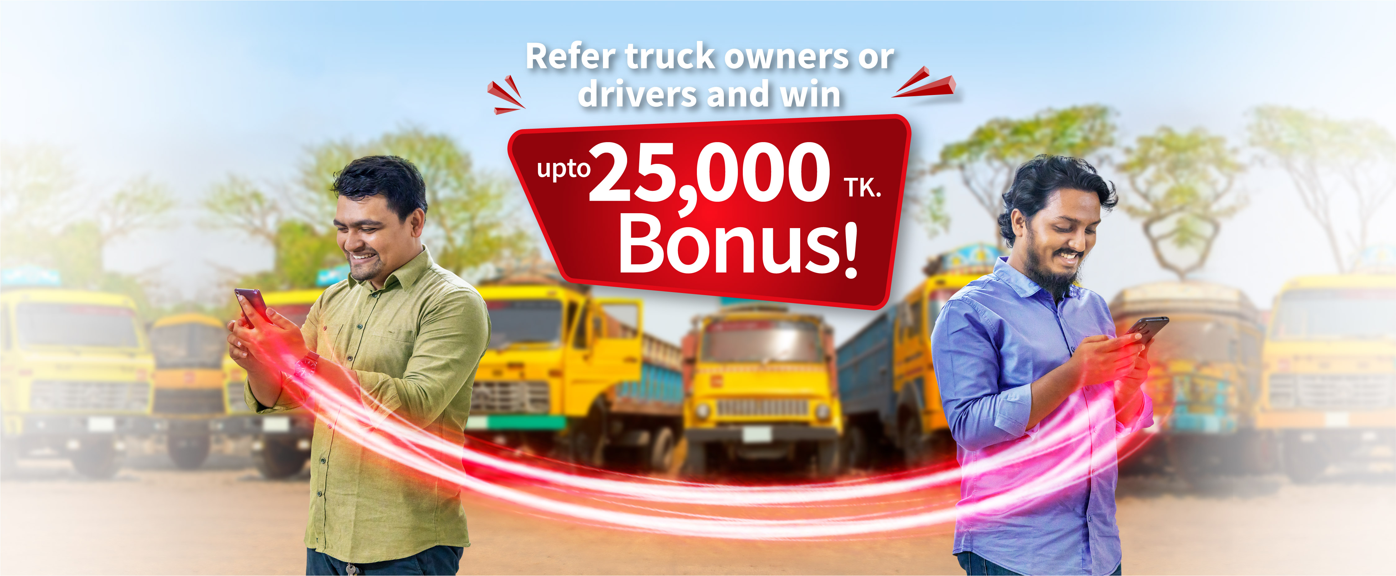 Refer 'Truck Lagbe Owner' app to your known truck owners or drivers and win up to 25000 BDT